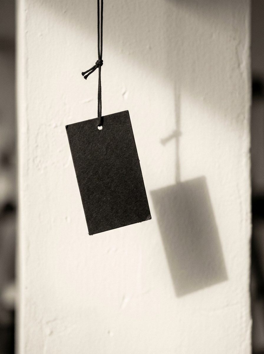 Printed brand hangtag and label detail