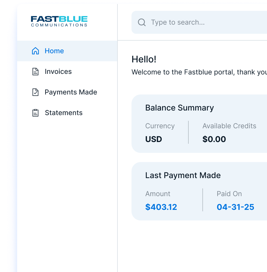 Billing Portal overview.