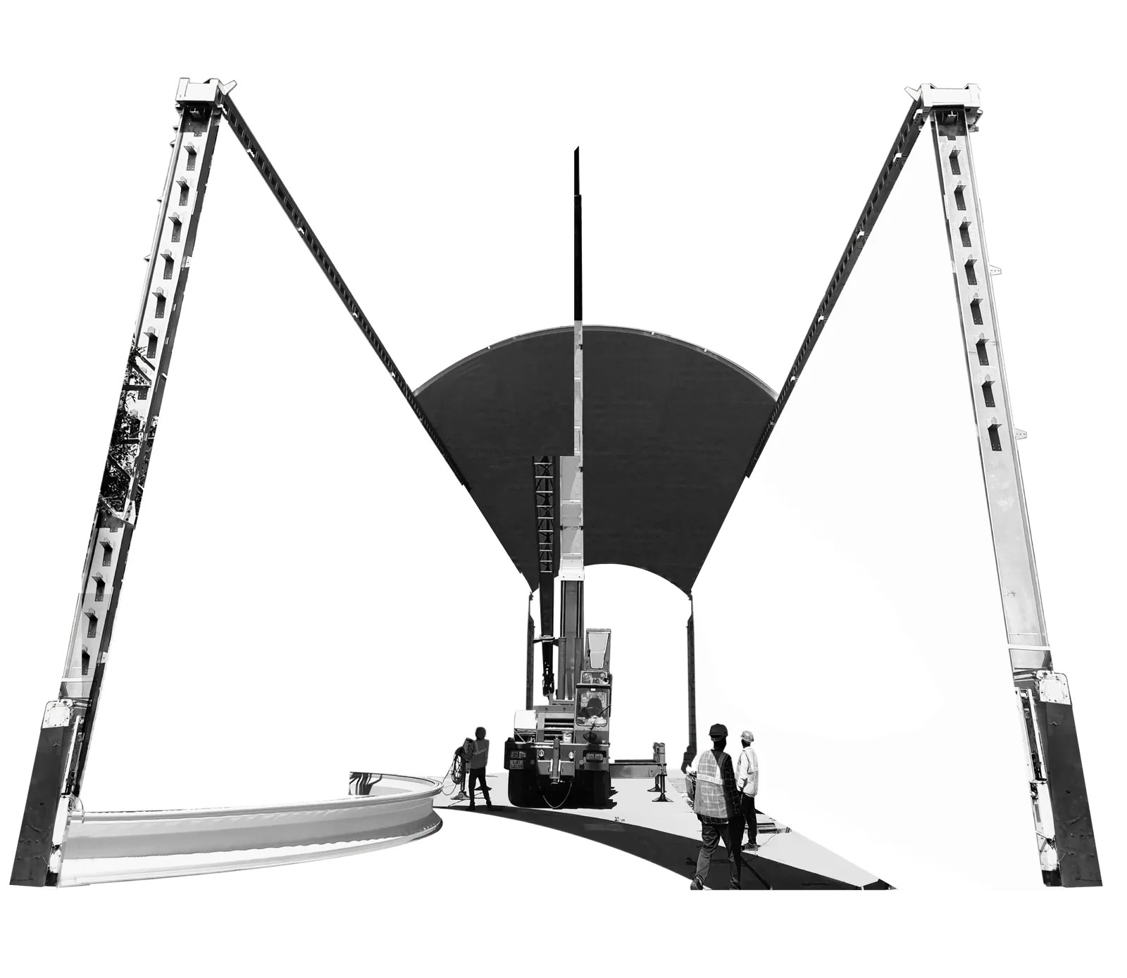 Multi-level self-supported roofing structure with corrugated steel sheets