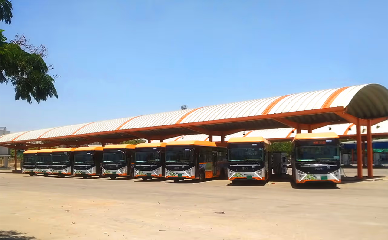 Corrugated Steel Roofing for Bus Charging Station