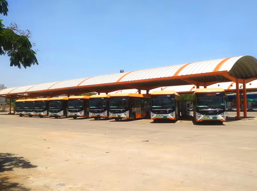 Self Supported Steel Roofing for Electric Bus Charging Station