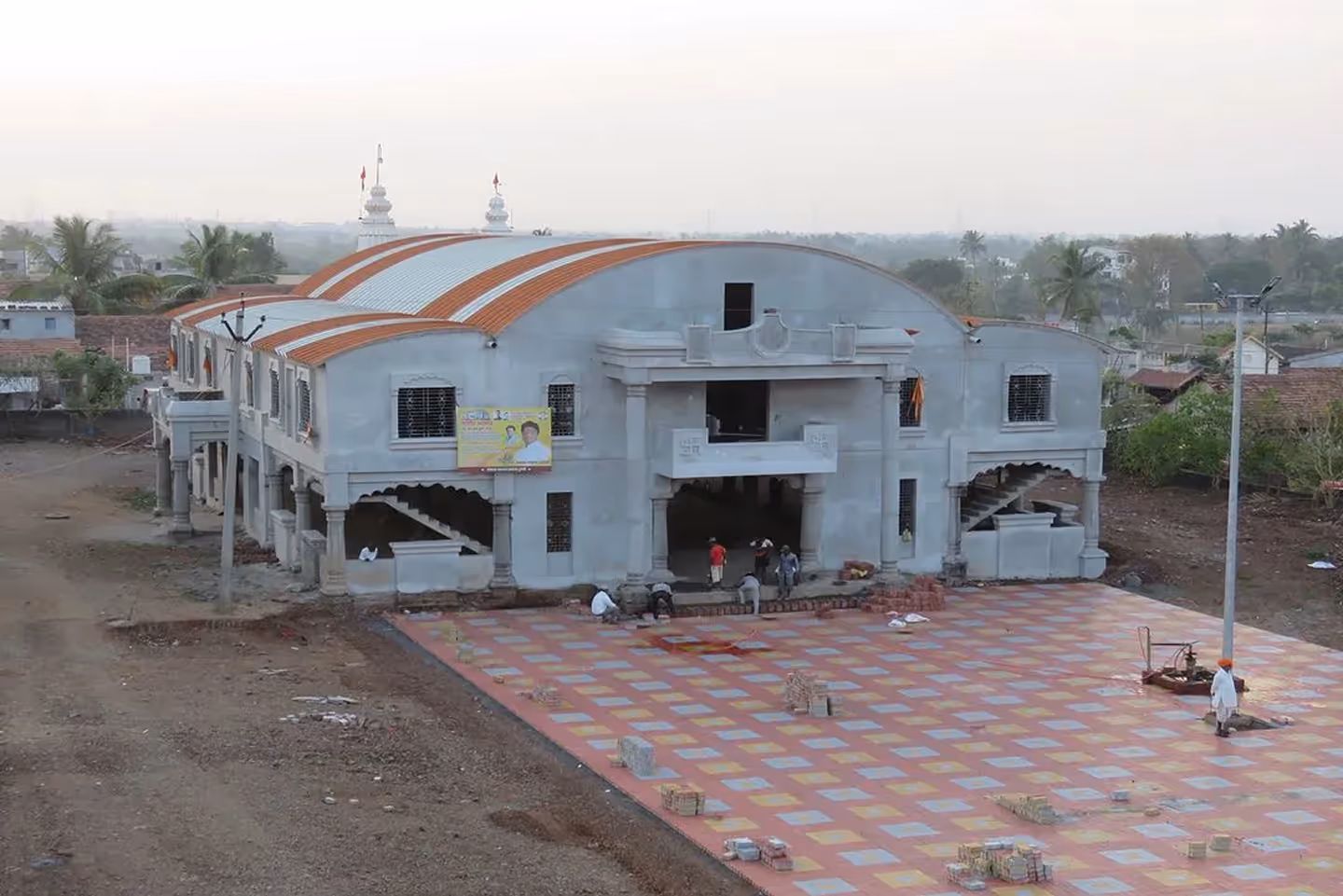 Modern multipurpose community hall with Proflex self-supported steel roofing in India