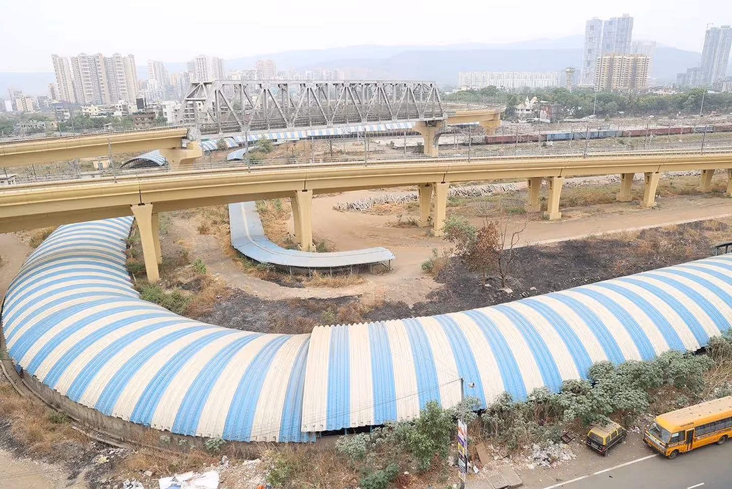 Corrugated Galvalume roofing for railway station in India