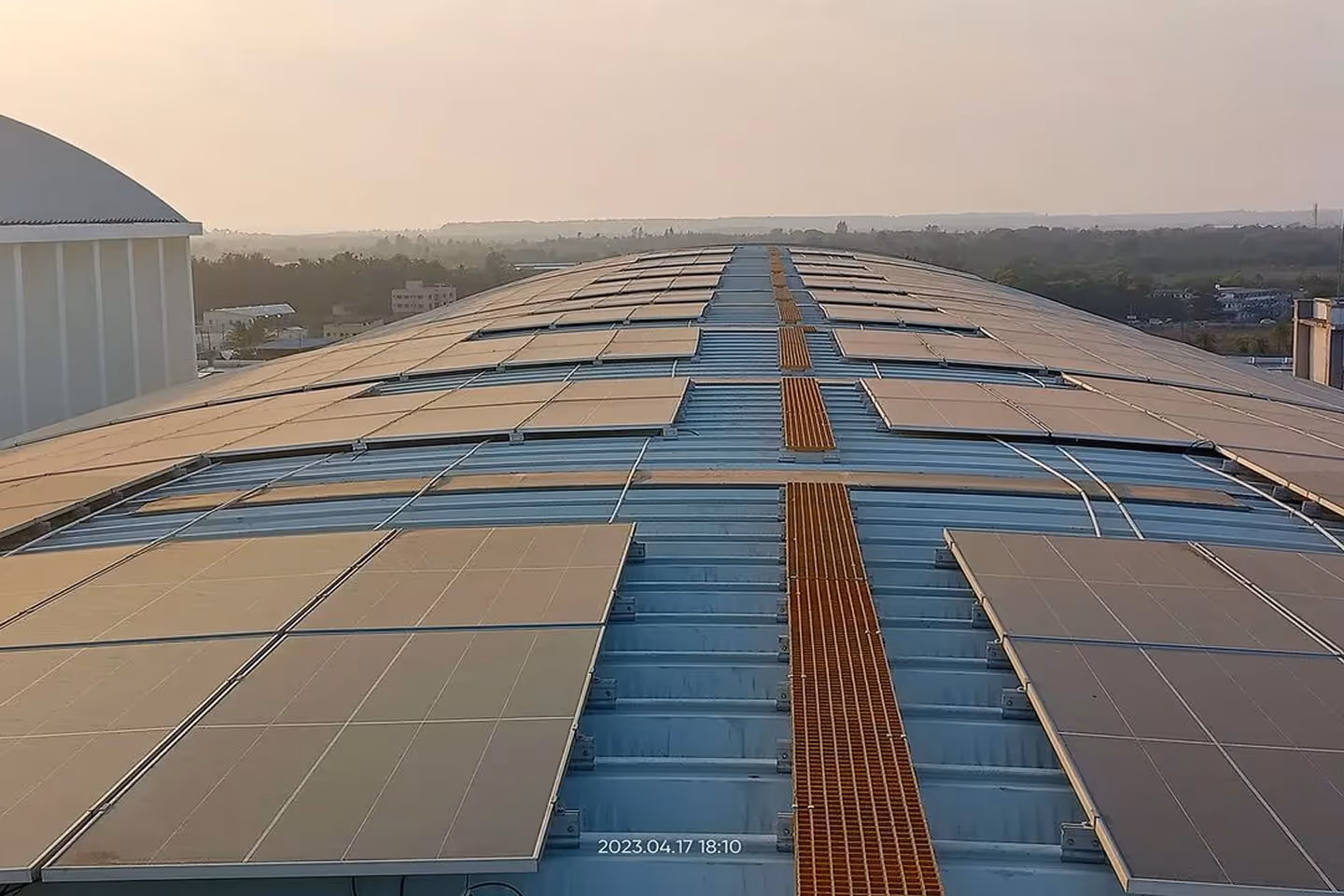 Corrugated steel roofing for solar panel installation in India