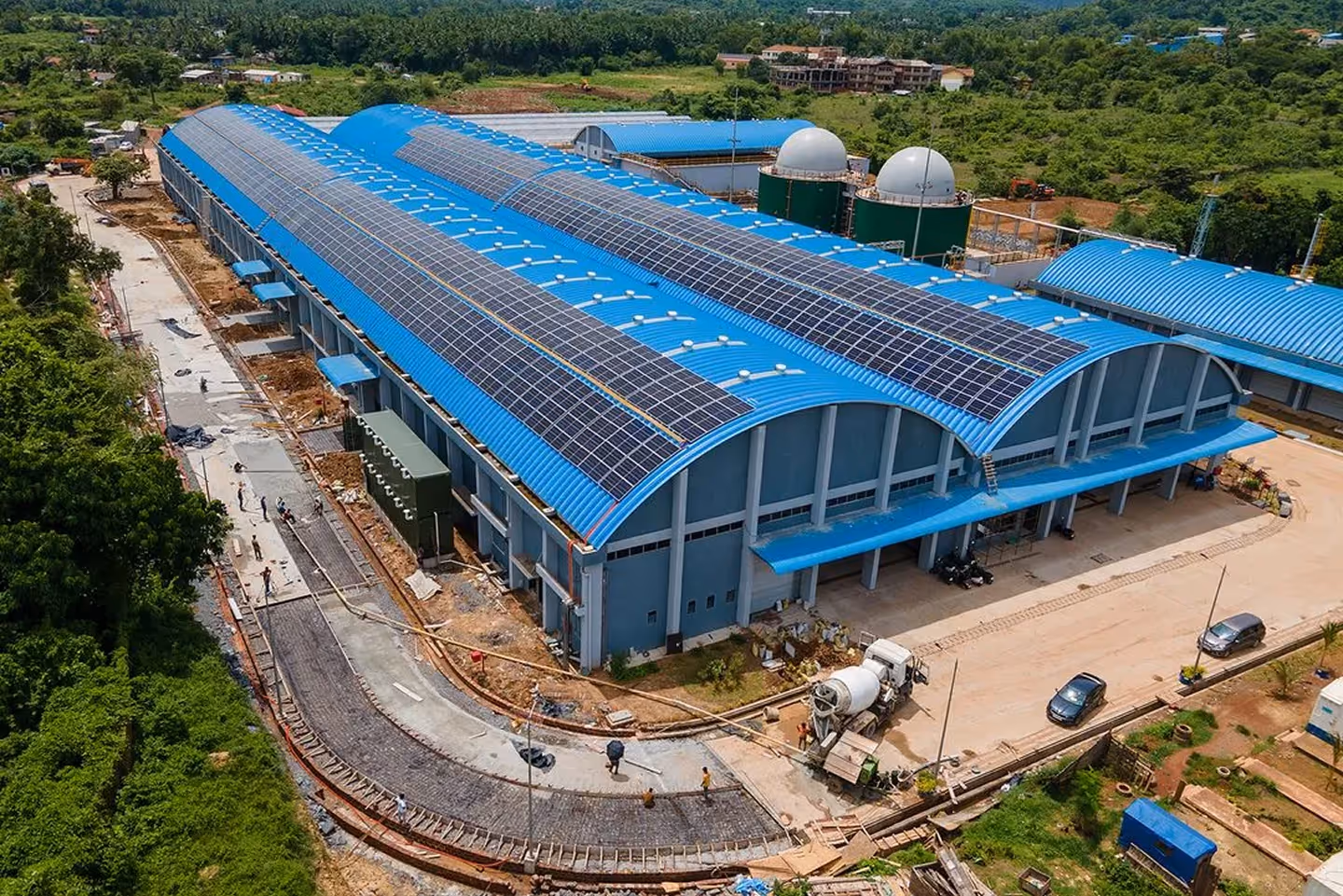 Solar panel installation on Proflex steel roofing in India