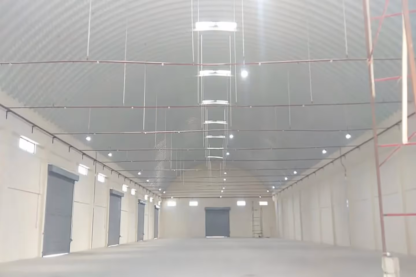 Proflex corrugated roofing with sprinkler installation