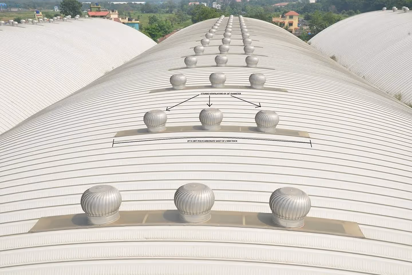 Skylight and ventilator installation on Proflex steel roofing