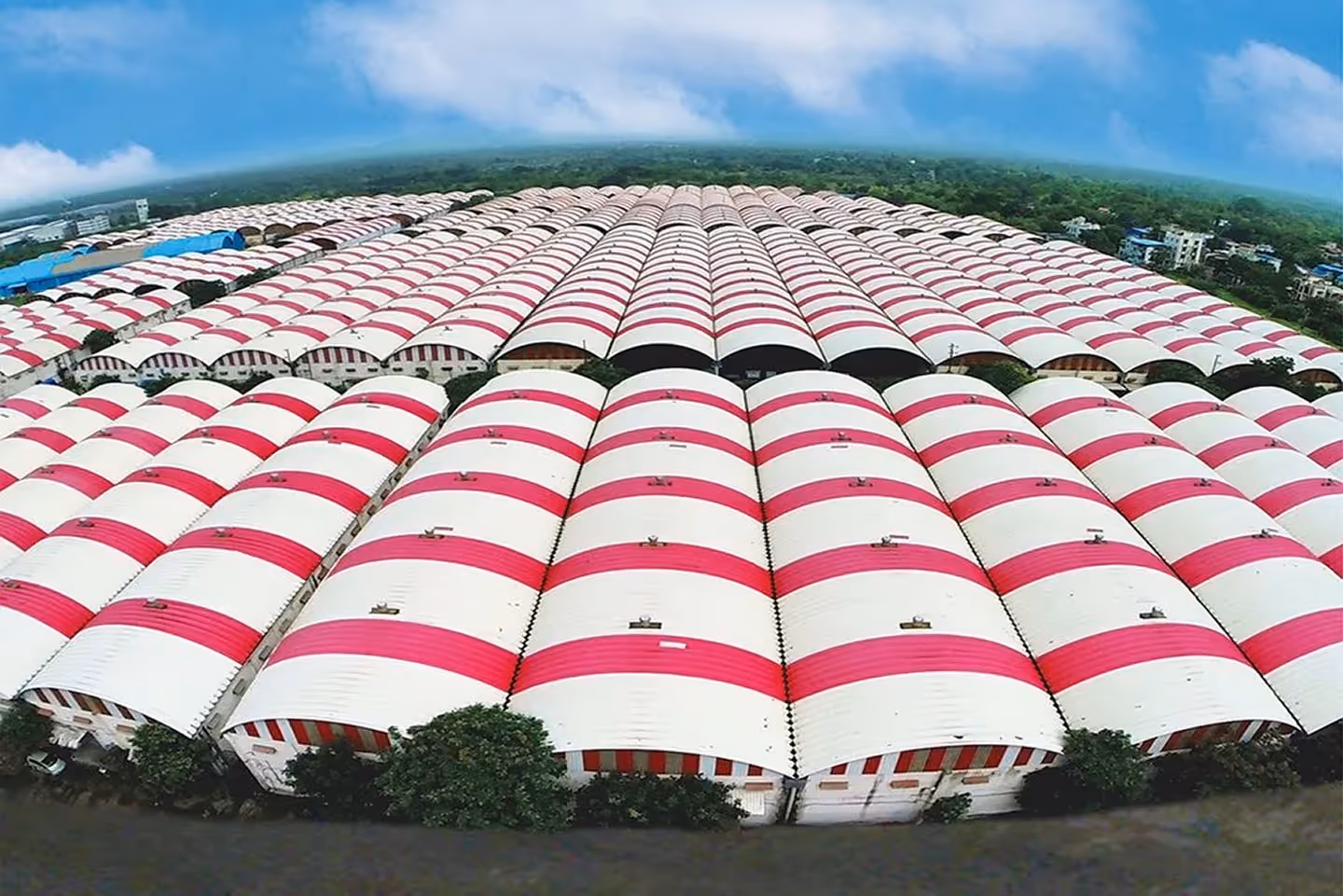 Proflex corrugated steel roofing for warehouse