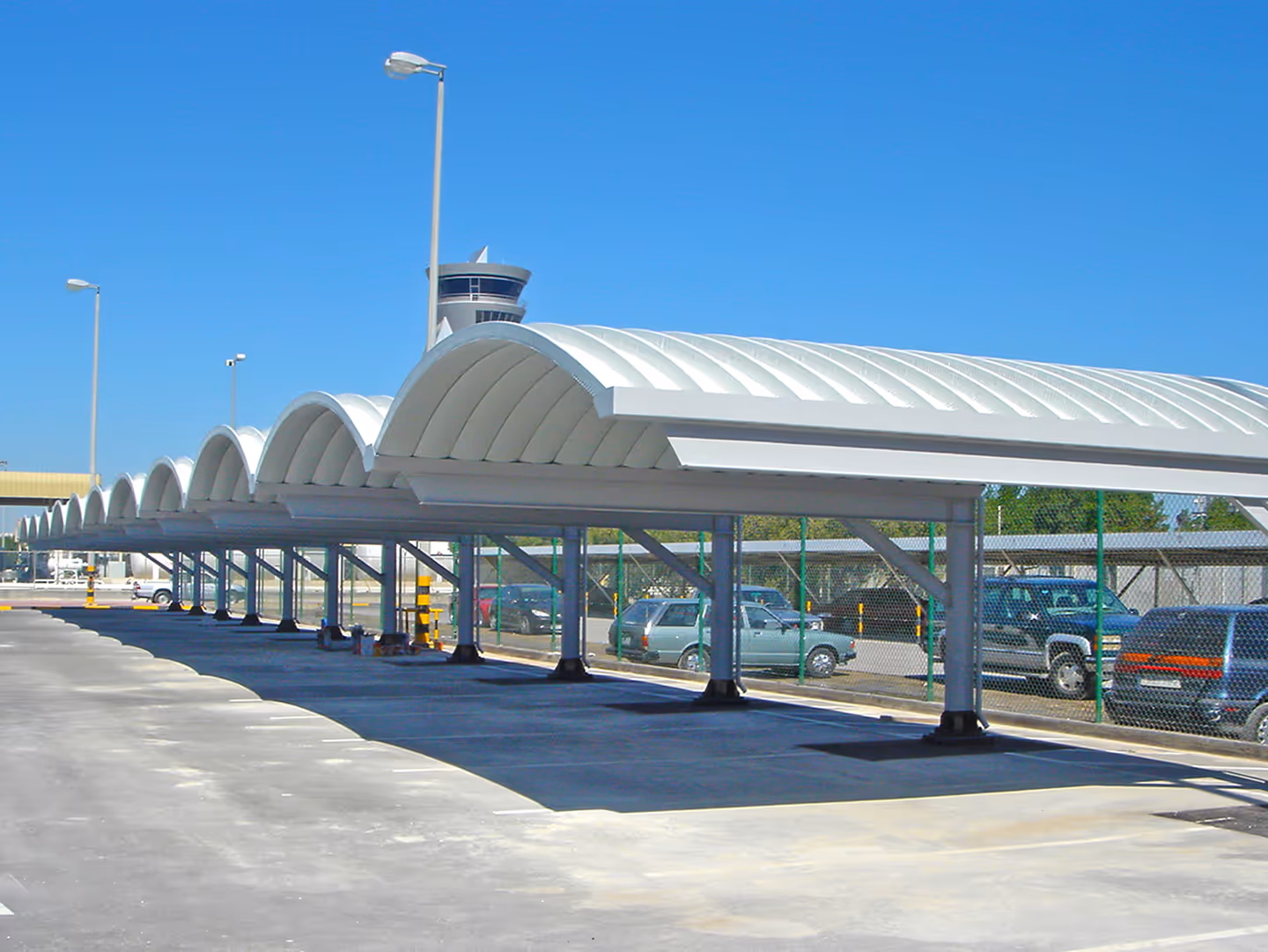 Cantilever roofing for parking solutions by Proflex Steel Roofing in India