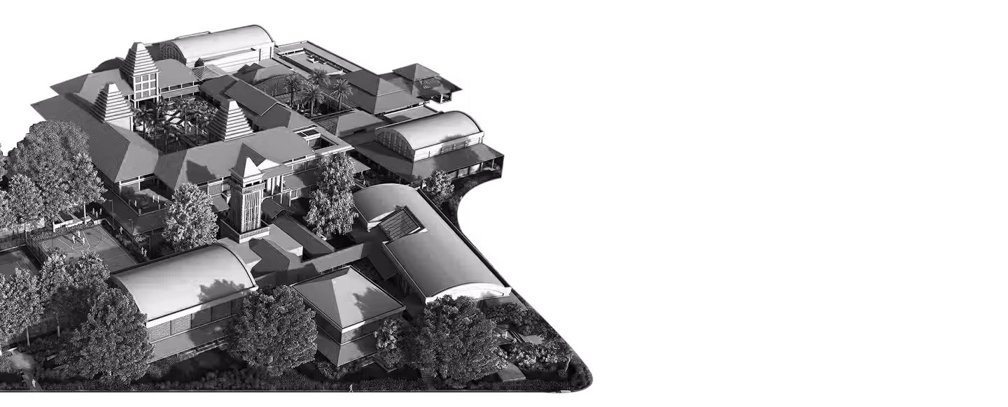 Aerial view with a Proflex self-supported steel roofing system in India.