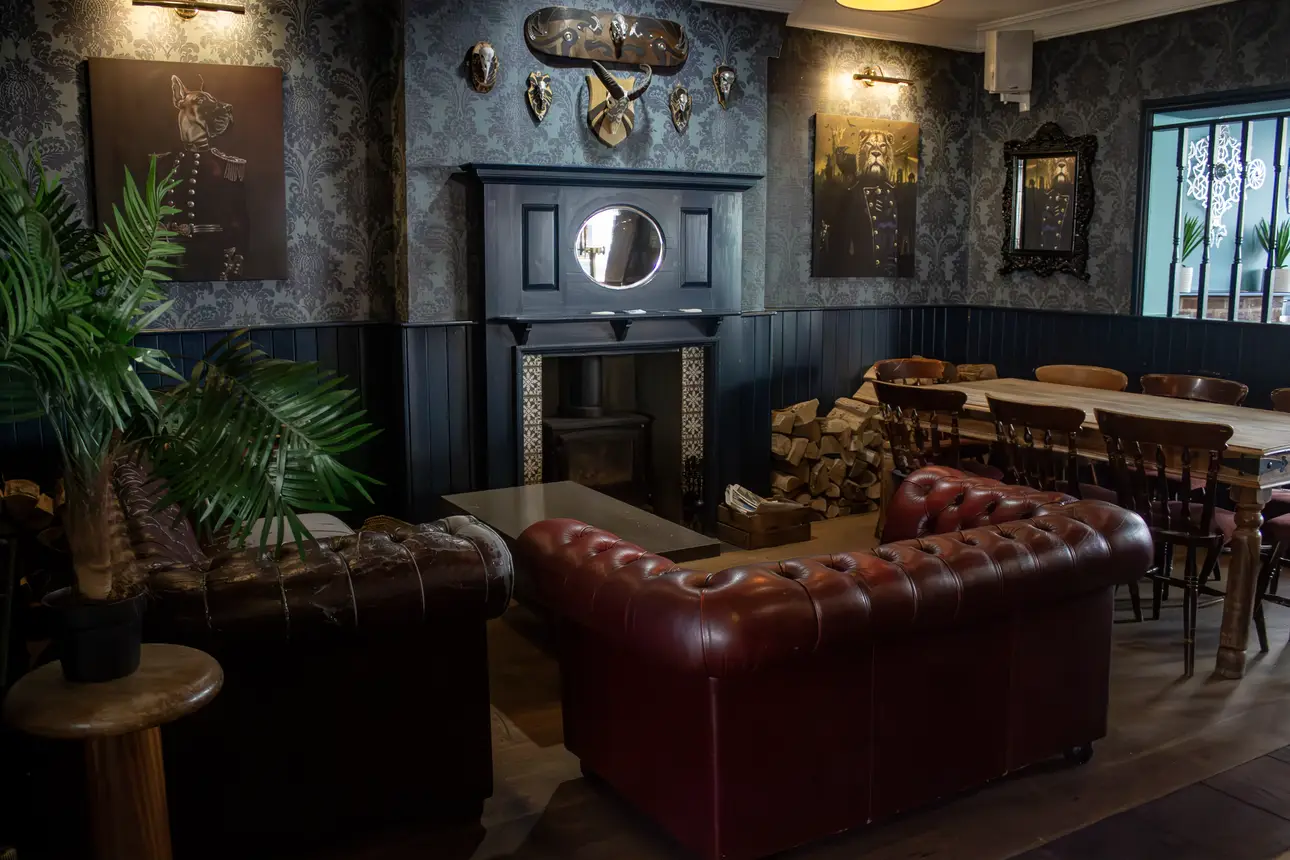 Eclectic, alternative pub decor carrying a nonconformist charm