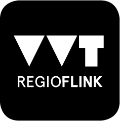 Sustainable journey to Swarovski Kristallwelten with Regioflink logo in black and white.