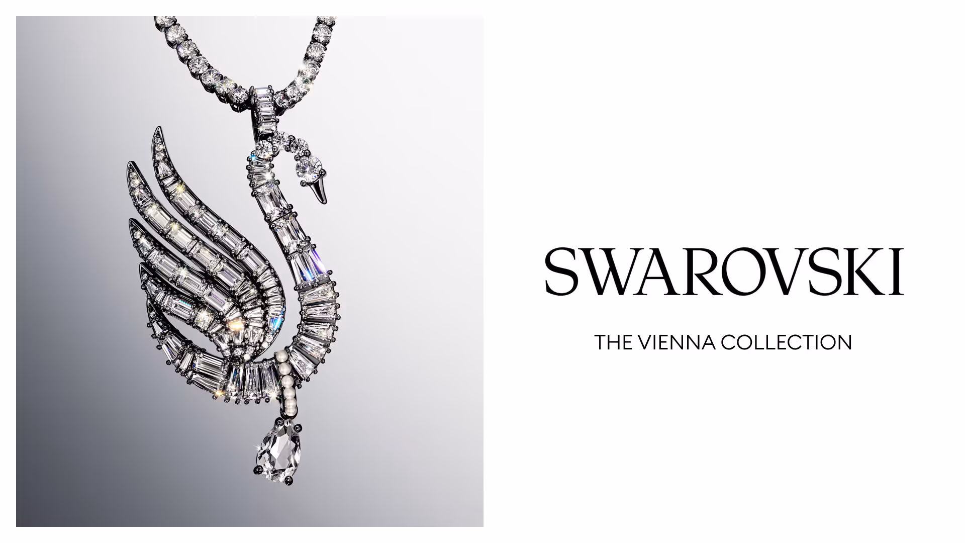 Swarovski Anhänger in Schwanenform aus funkelnden Kristallen – Teil der Vienna Collection.