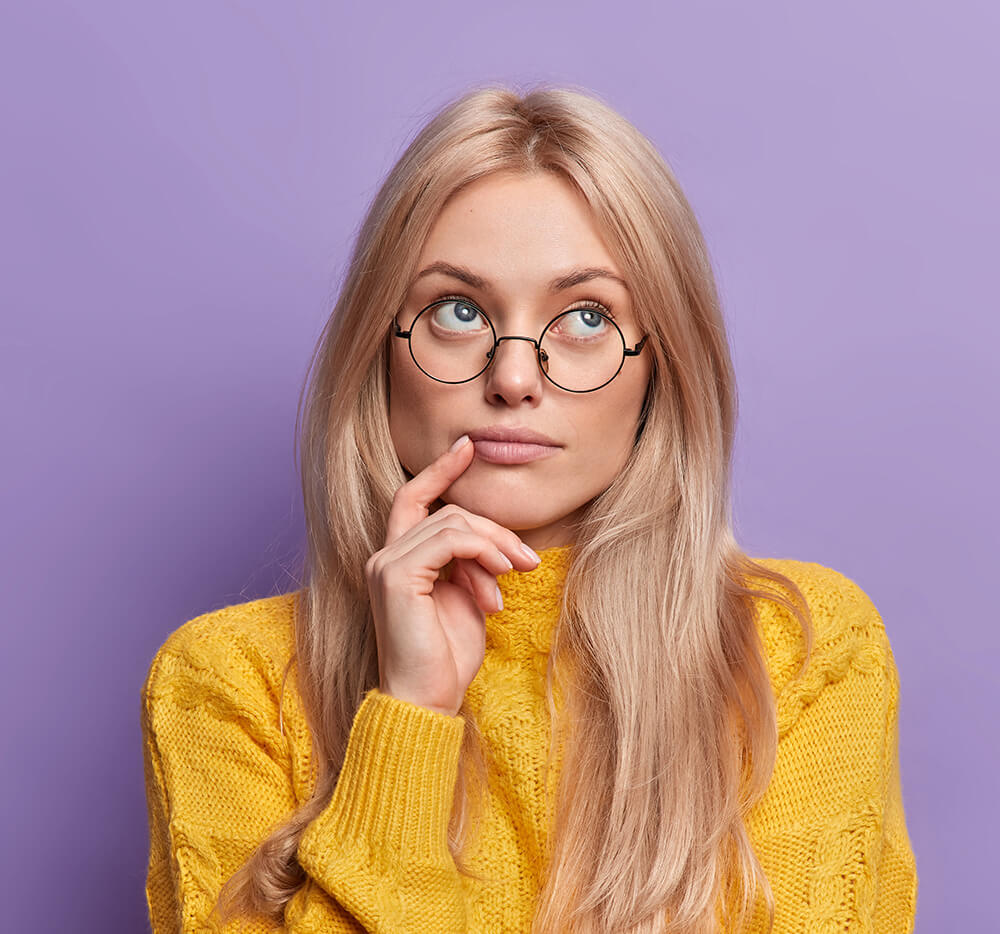Cute girl wondering