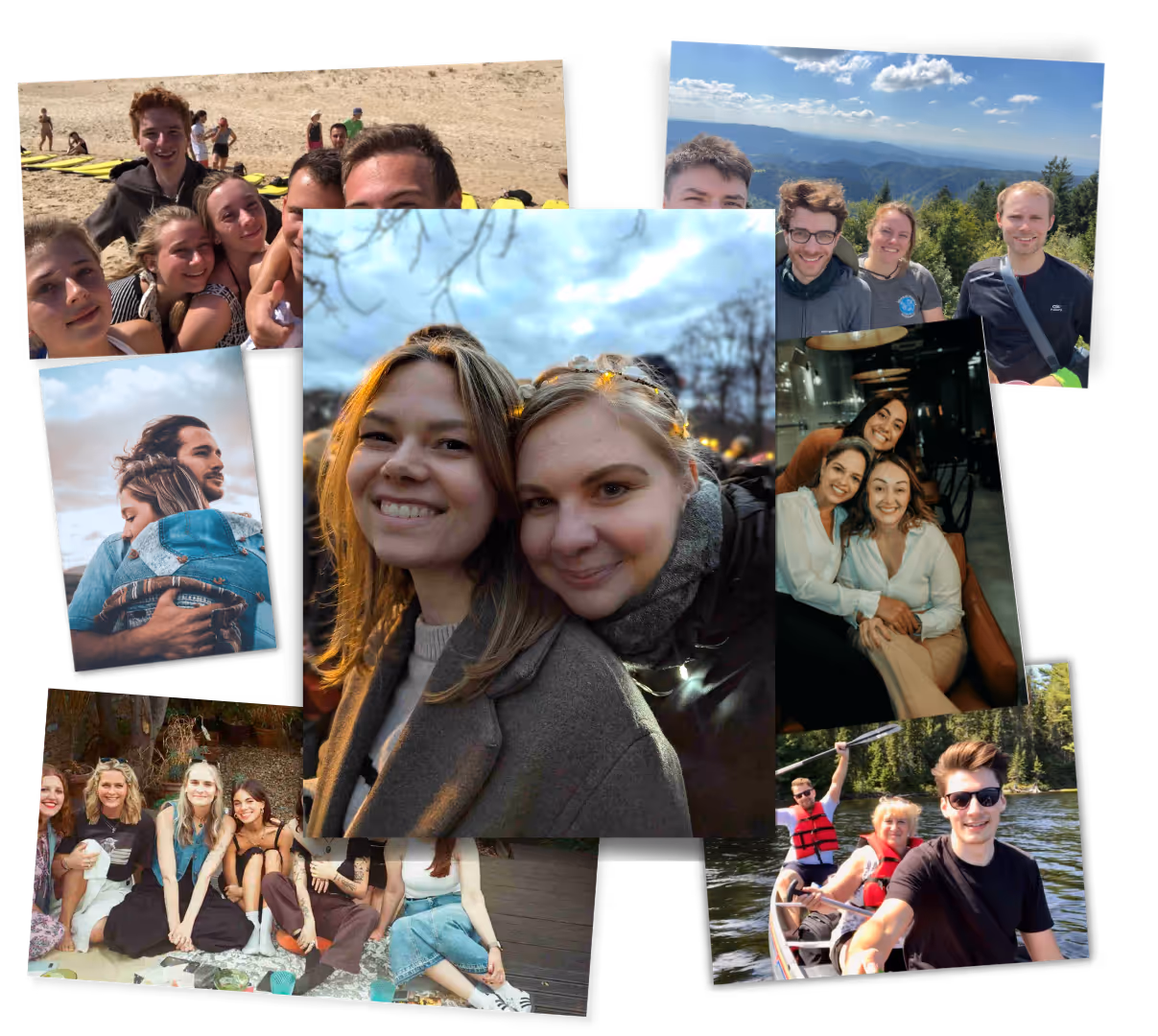 Photo collage of friends