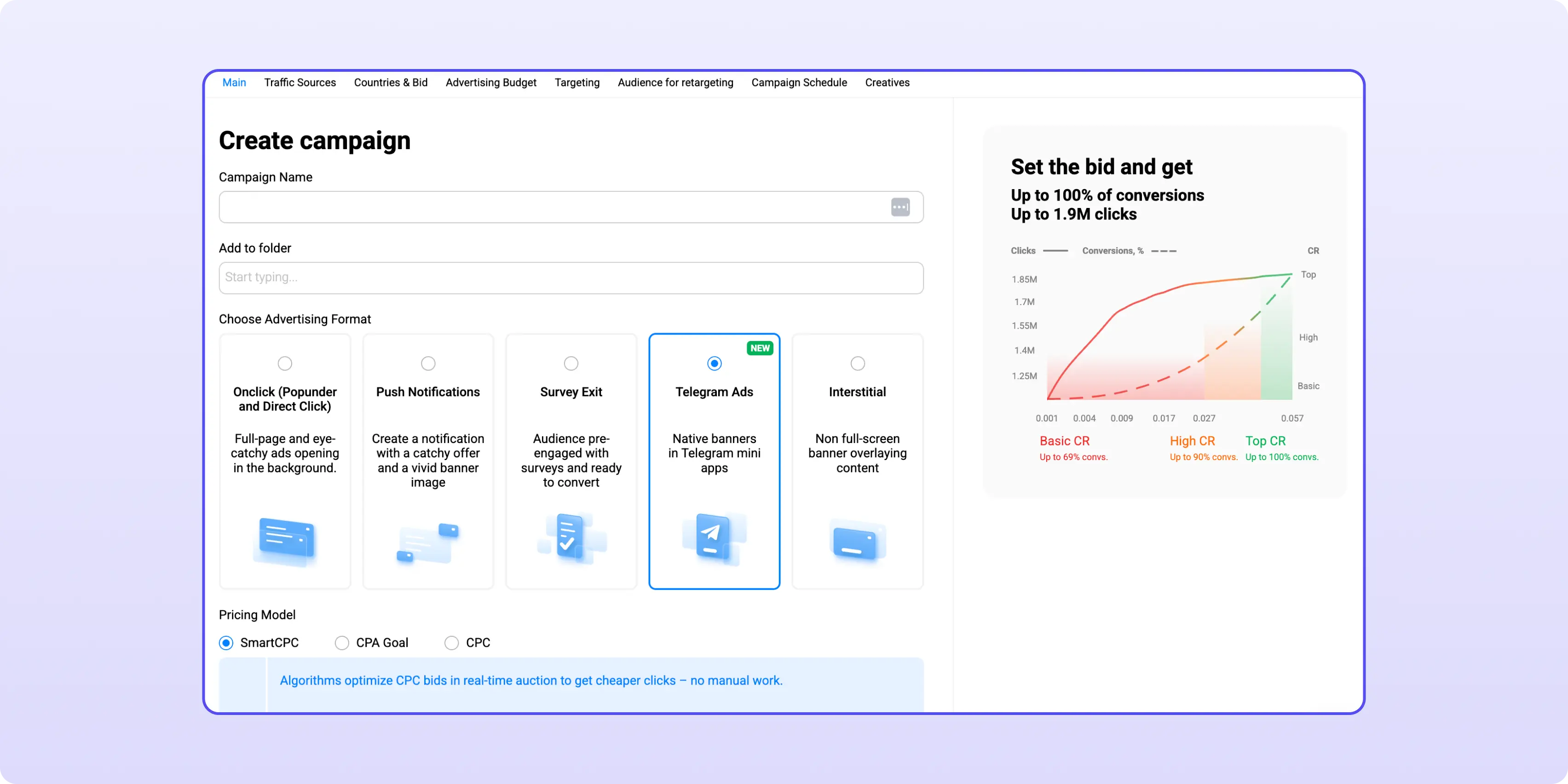 Telegram ads with Propellerads