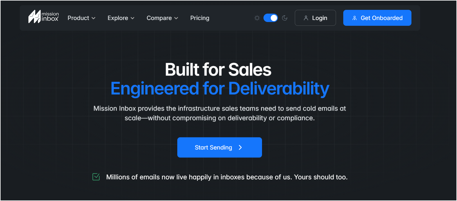 Mission Inbox Homepage