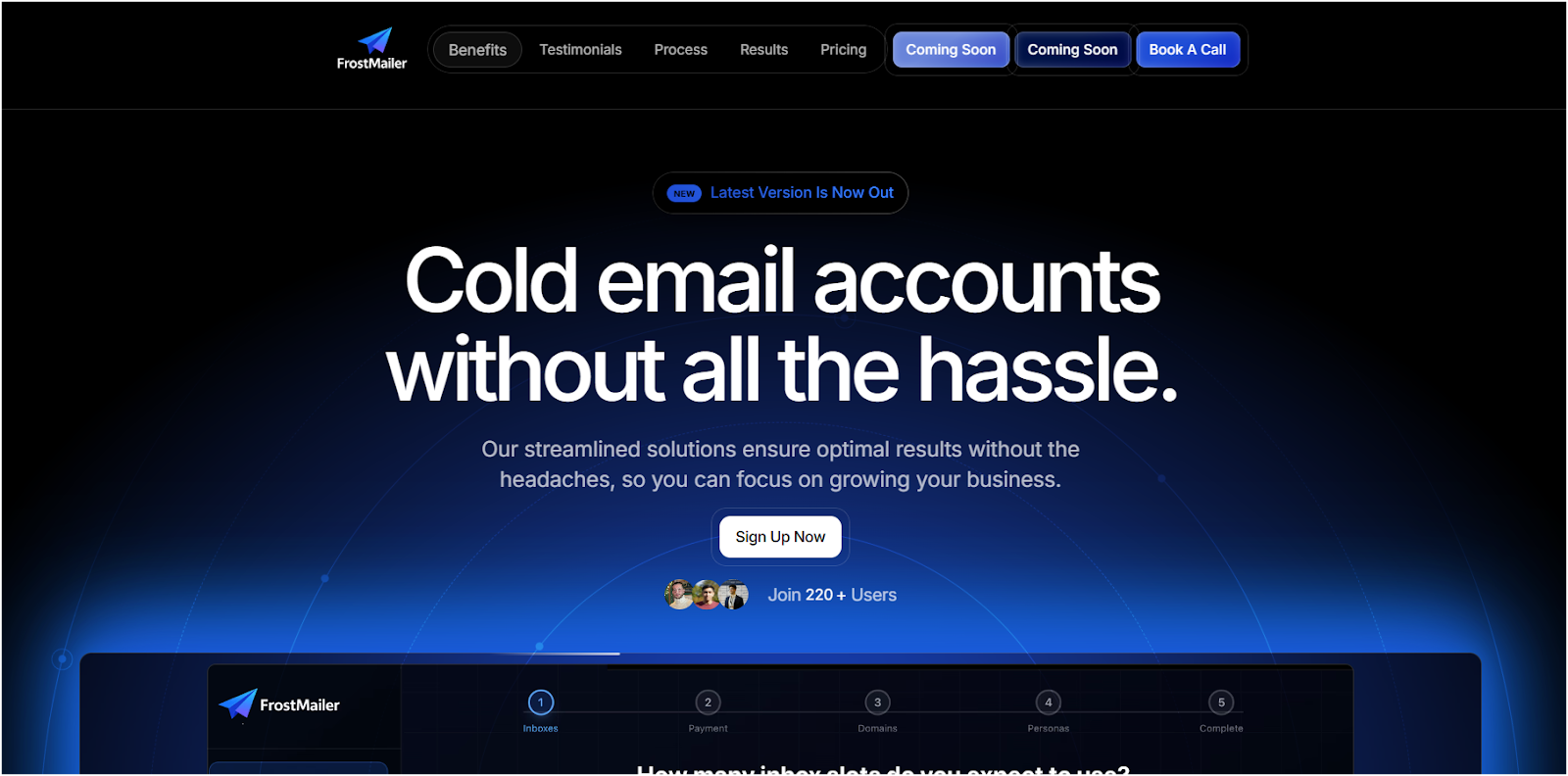 Frost Mailer homepage 