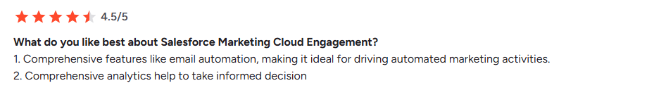 Salesforce user review on G2.com