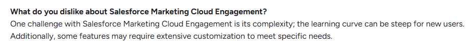 Salesforce user review on G2.com