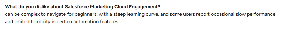 Salesforce user review on G2.com