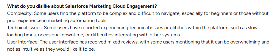 Salesforce user review on G2.com