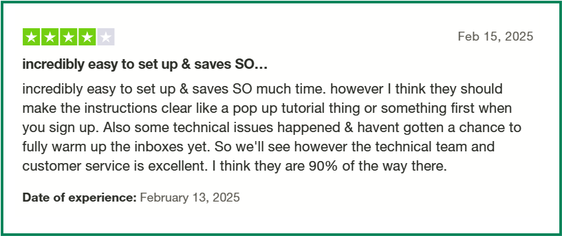 Mailscale Trustpilot review