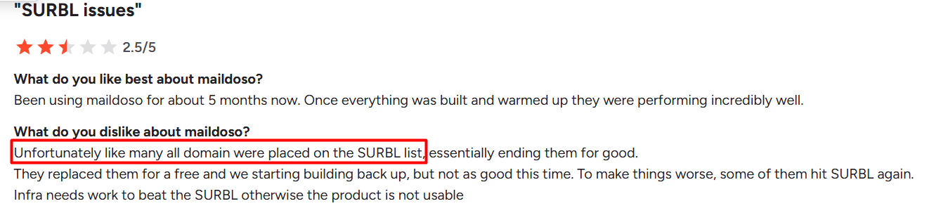 Maildoso Review on G2