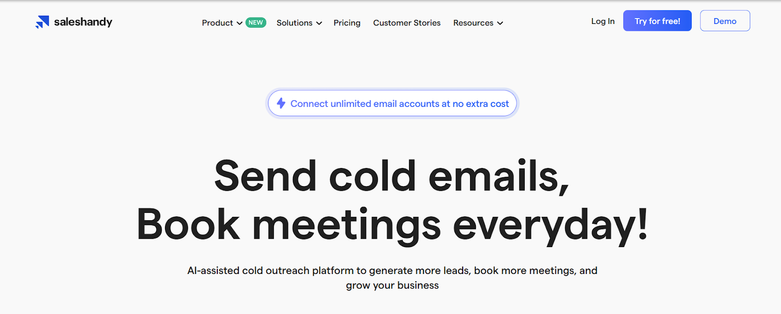 Saleshandy homepage