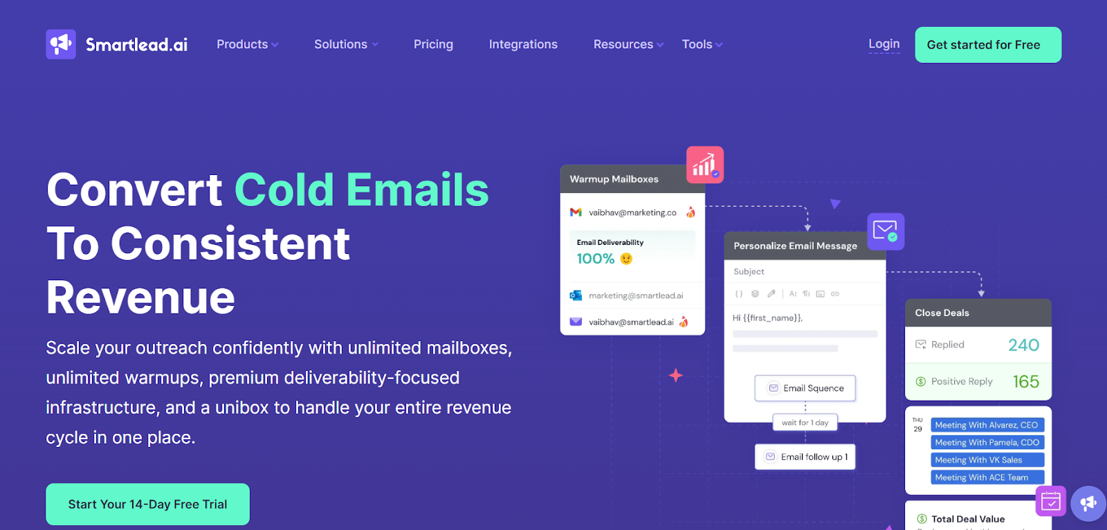 Smartlead.ai homepage
