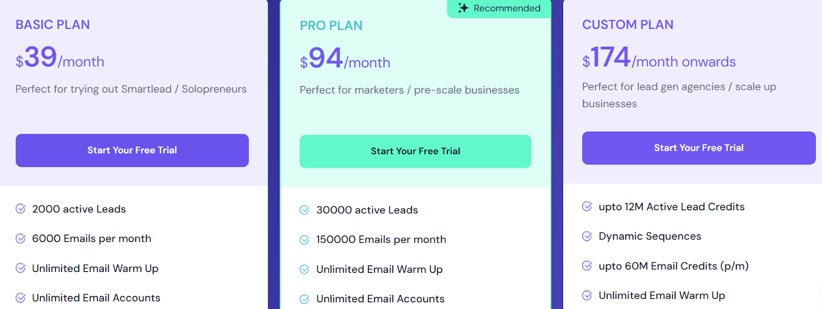 Smartlead pricing