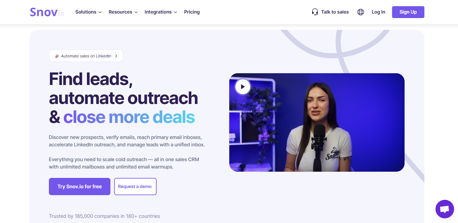 Snov.io homepage