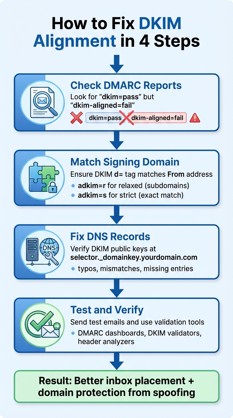 4-Step DKIM Alignment Fix Process for Email Deliverability