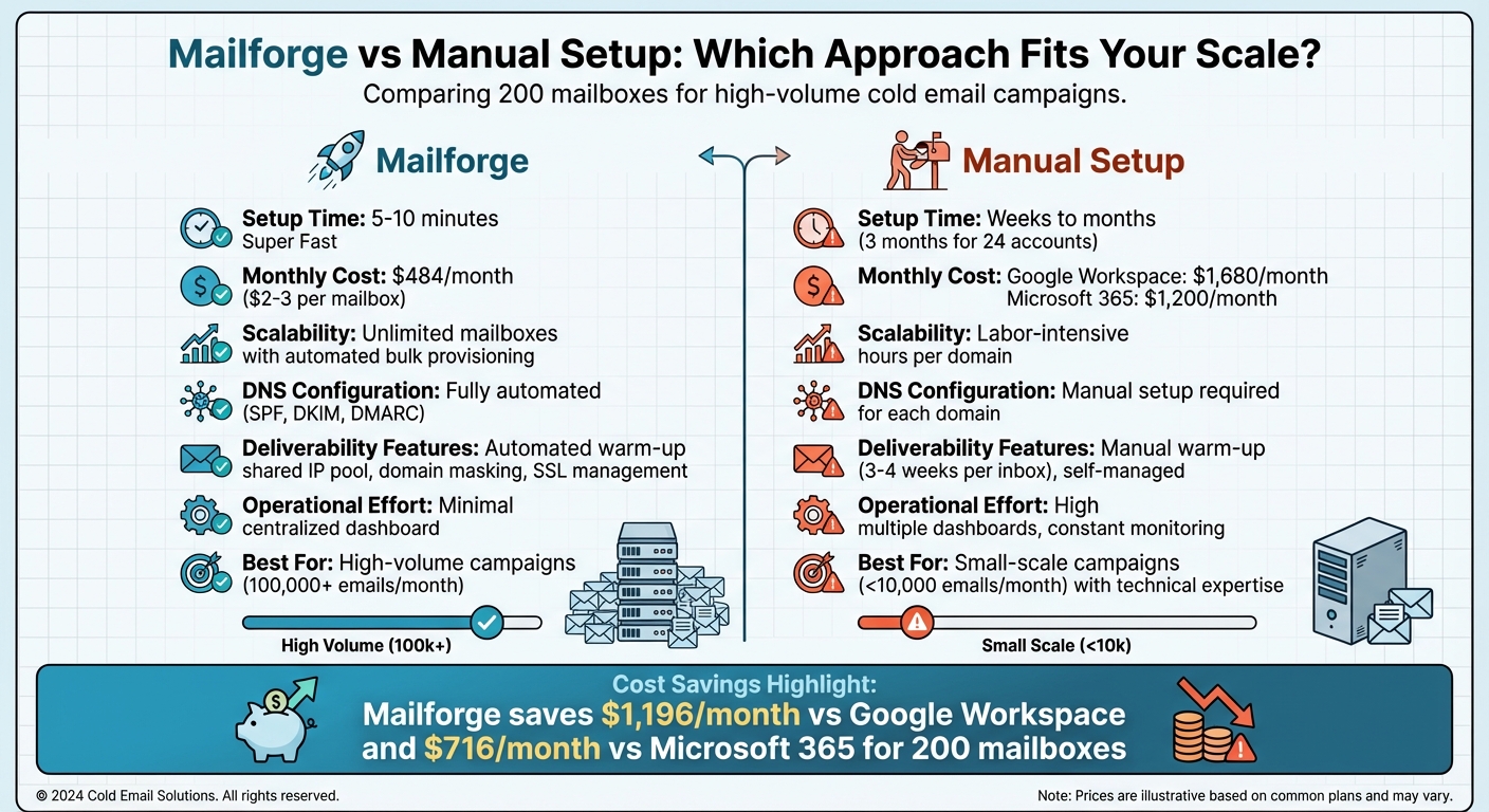 Mailforge vs Manual Setup: Cost and Efficiency Comparison for 200 Mailboxes
