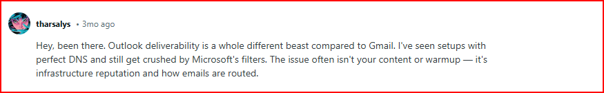 Outlook user about its mailboxes crushed by microsoft spam filter