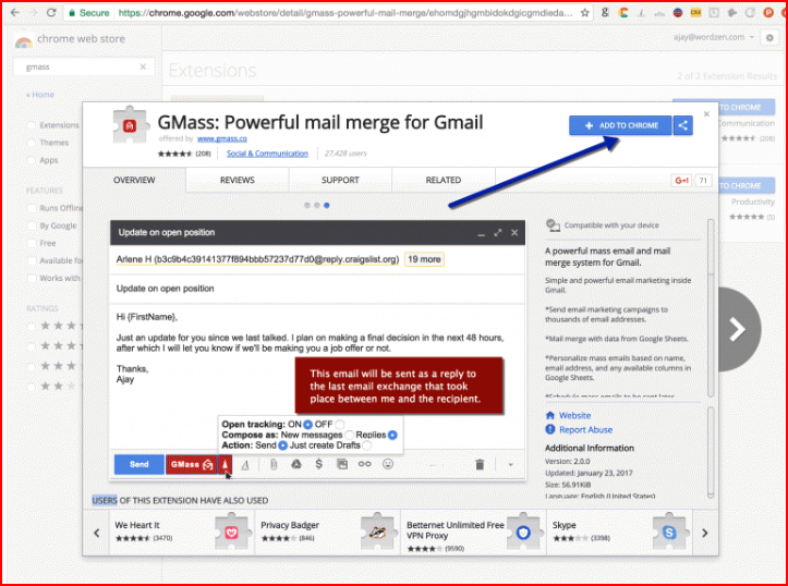 Connecting Gmass to Gmail