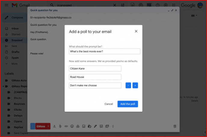 Email Polling option in Gmass