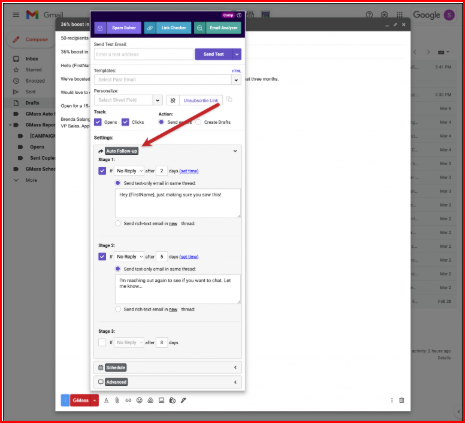Auto follow-up in Gmass
