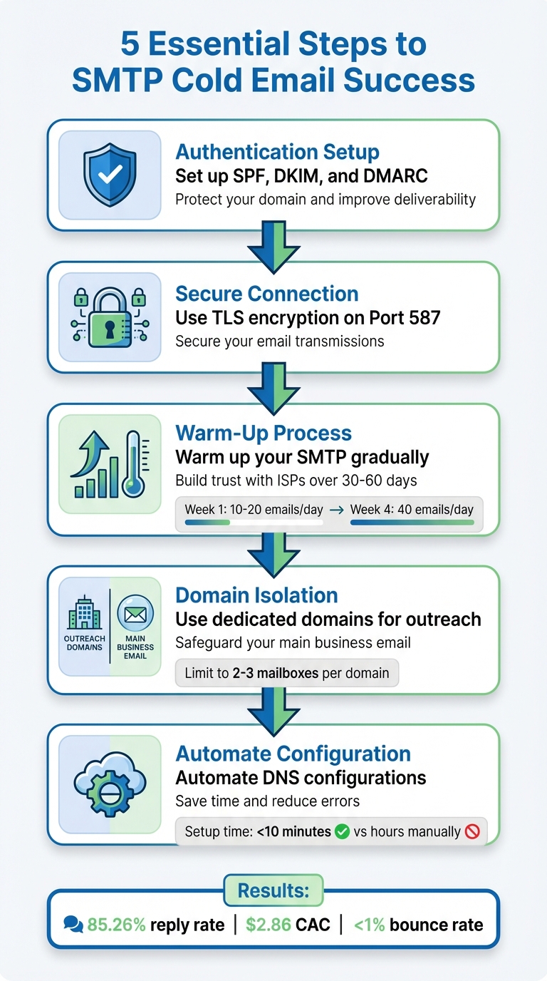 SMTP Setup Process for Cold Email Campaigns: 5 Essential Steps