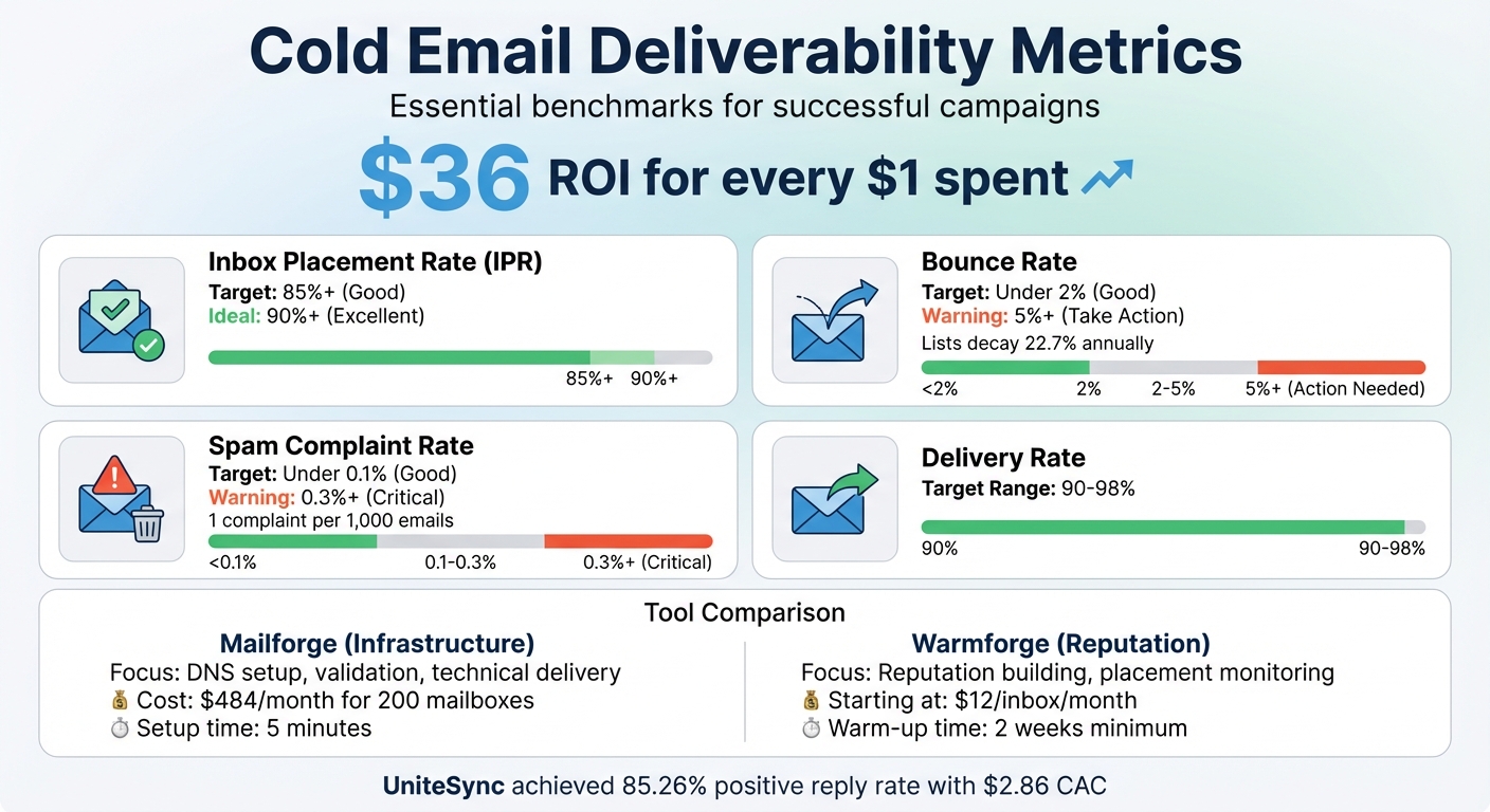 Cold Email Deliverability Metrics Benchmarks and Target Ranges
