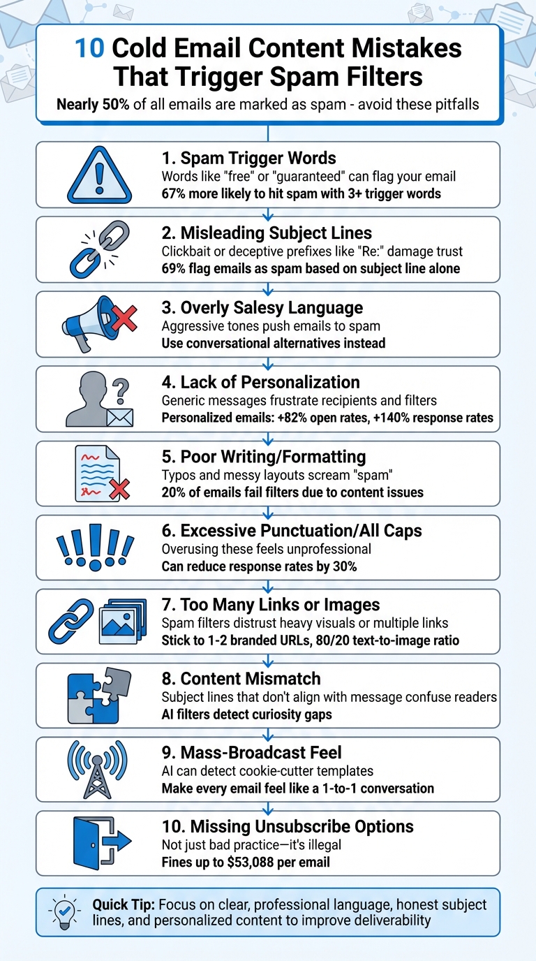 10 Cold Email Content Mistakes That Trigger Spam Filters