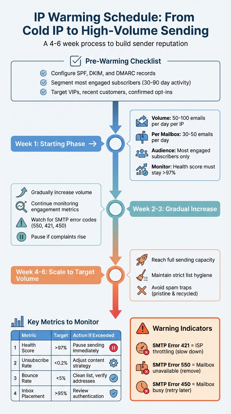 30-Day IP Warming Schedule for SMTP Servers
