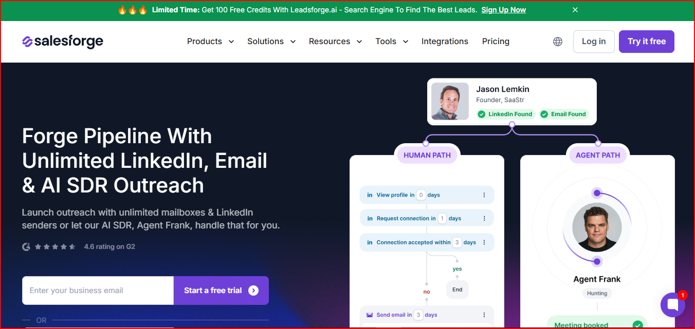Salesforge home page