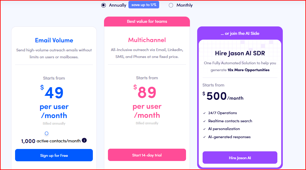 Reply.io pricing