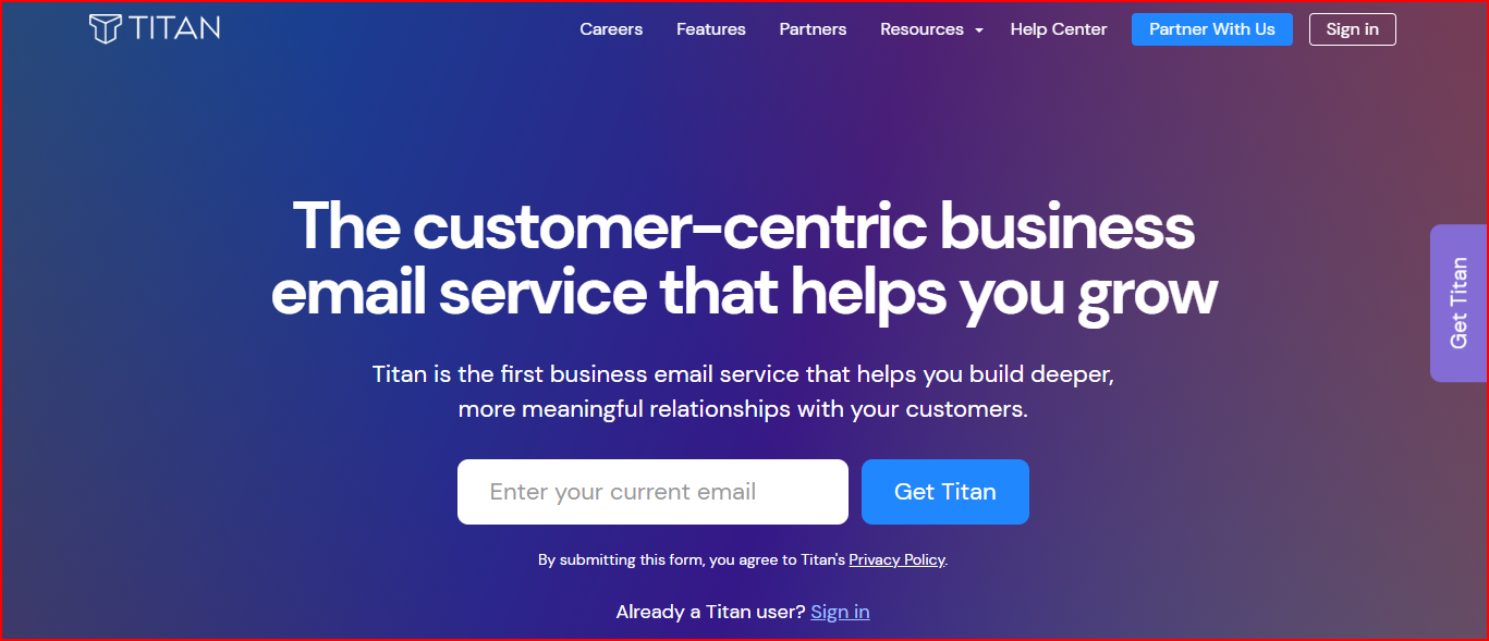 Titan Email email service provider