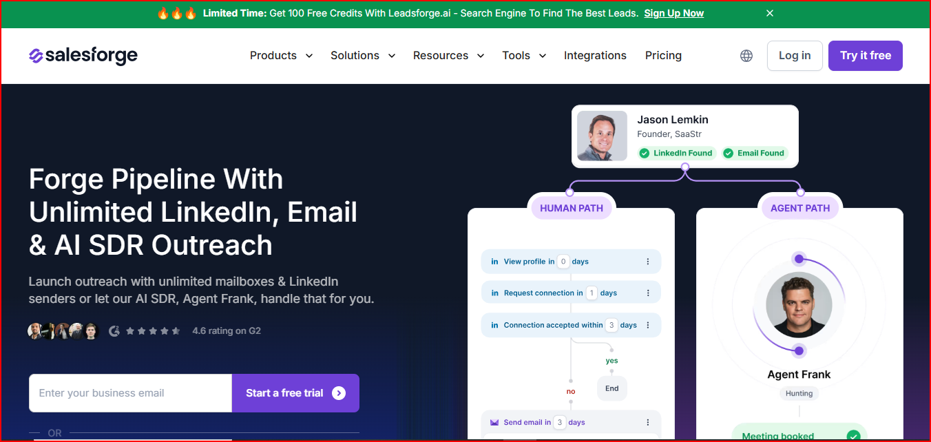 Salesforge- best Mailtrap alternative for complete outreach