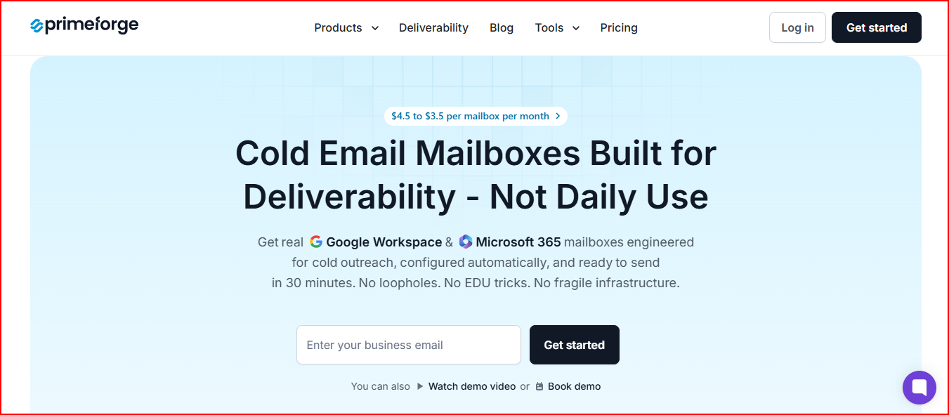 Primeforge- best inbox placement tool for google workspace and Ms365
