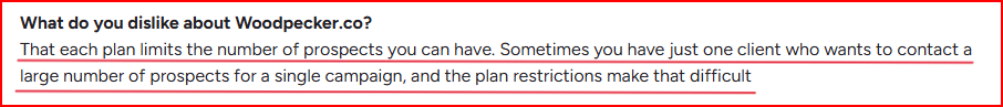 Woodpecker user feedback about sending limits