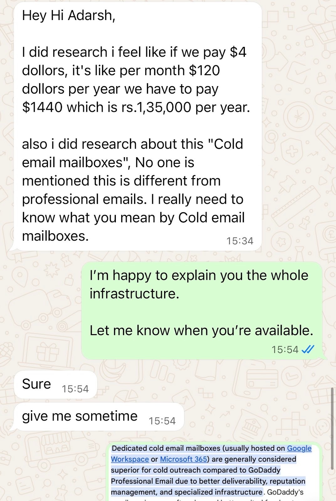 Conversation with GTM Team member