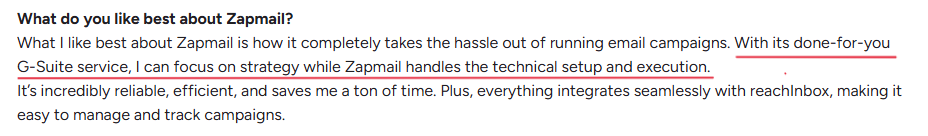 Zapmail user talking about its automated setup